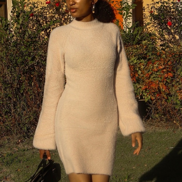Cream Sweater Dress - Picture 3 of 4